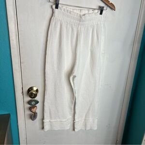 The handloom Los Angeles waffle knit cropped paper bag waist